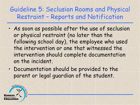 Ppt Seclusionary Time Out And Physical Restraint Guidelines