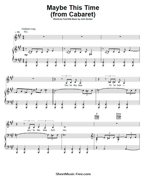 Download Maybe This Time Sheet Music Pdf From Musical Cabaret Download