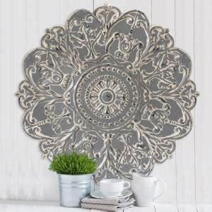 Things you buy at the home depot without thinking twice: Stratton Home Decor Grey Metal Medallion Wall Decor-S07730 ...