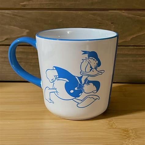 Disney Kitchen Disney Donald Duck Coffee Mug Tea Cup Blue White Poshmark
