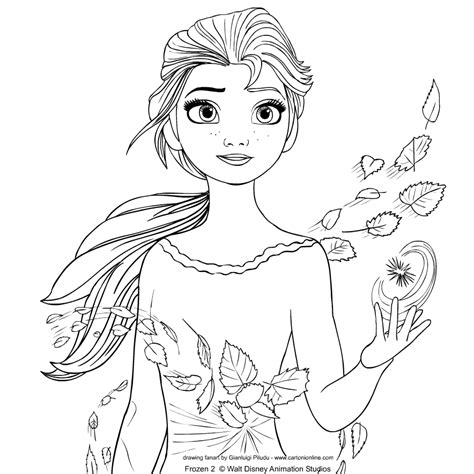 Once you've completed elsa, you can let it go and color even more of your favorite characters from frozen and other disney movies. Elsa from Frozen 2 coloring page