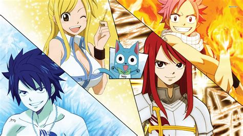 See more ideas about natsu and gray, natsu, fairy tail. Lucy Happy Gray Natsu Erza -Fairy Tail Wallpaper