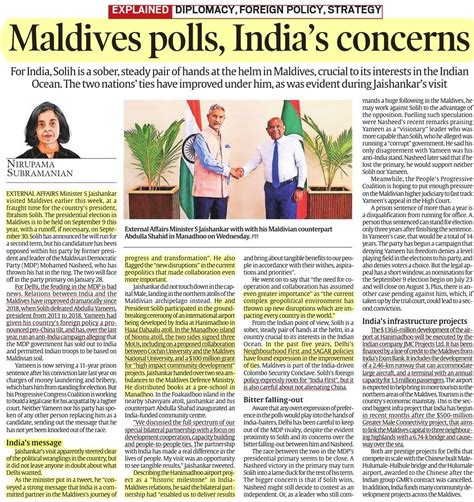 Upsc Civil Services Exam On Twitter Maldives Polls Indias Concerns