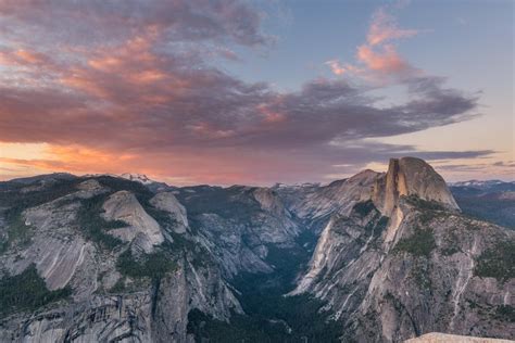 Glacier Point Sunset In Yosemite National Park California Oc