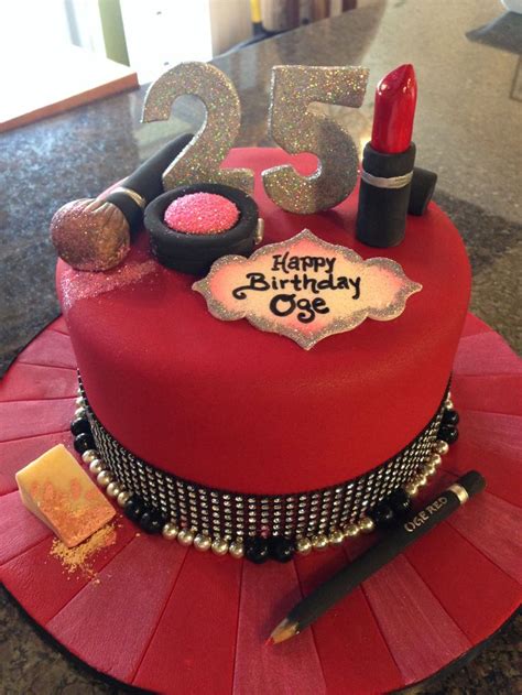 Amazing pj party cake with makeup miniatures by cakes stepbystep for all parents who are looking for girly #birthdayideas Make-Up & beauty themed birthday cake :) - CakeStar.ca | Make up cake, 25th birthday cakes, Cake ...