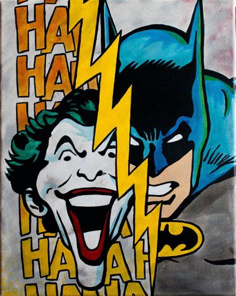 Classic Batman And Joker Painting Etsy Superhero Painting Joker