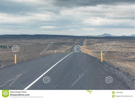 Endless Icelandic Highway Stock Photo Image Of Hill 115824966