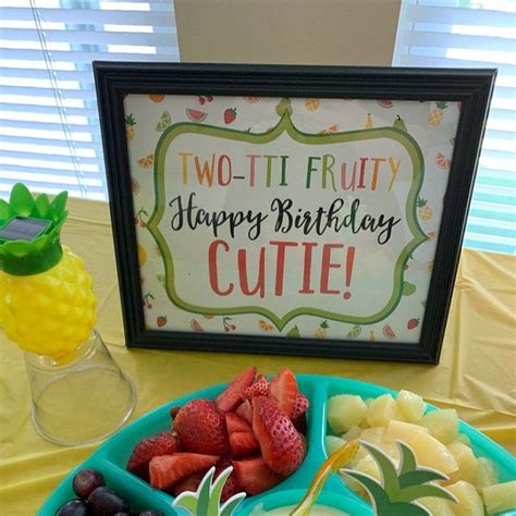 Tutti Fruitti Birthday Party Welcome Sign Two Tti Fruity Sign Tutti