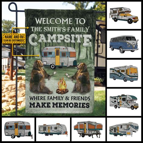 Personalized Camping Bear Welcome To Our Campsite Custom Rv Customized