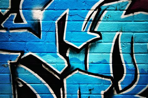 Blue Graffiti Wall Mural Fototapet Geometriske Tapet