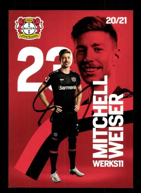 Mitchell Weiser Autogrammkarte Bayer Leverkusen 2020 21 Original