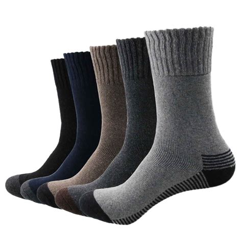 5 Pairlot Men Socks Winter Casual Warm Breathable Crew Socks Cotton