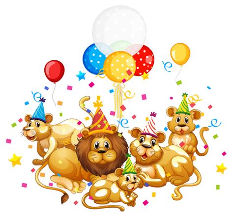 Lion Party Vector Free Download