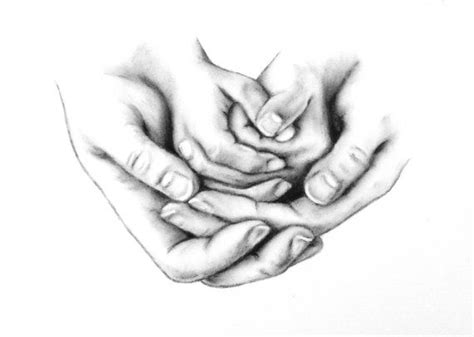 Custom Charcoal Drawing From Your Photo Of Baby Hands Not Portraits
