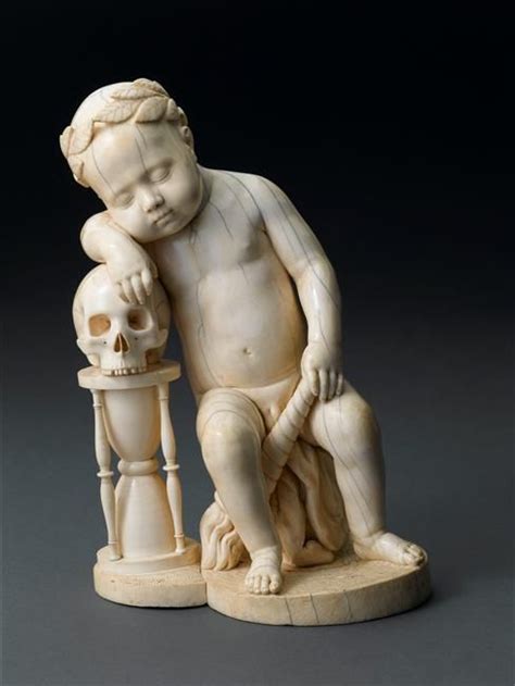 kern leonhard 1588 1662 attribué à vanité amour endormi sur un crâne et un sablier ivoire