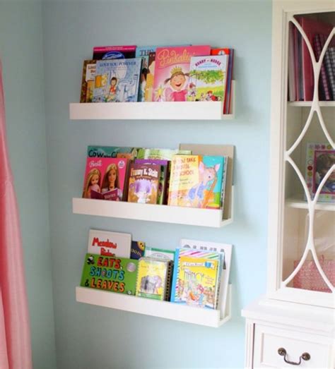 Hosom rustic floating shelves,whitewashed nursery wall bookshelves, nursery floating shelves for wall, bookshelves organizer for kids wall mounted, set of 3. DIY White Minimalist Wall-Mounted Book Shelves for Little ...