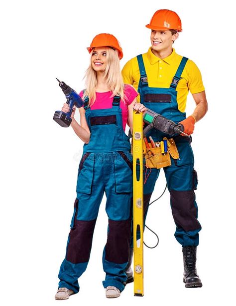 Group People Builder With Construction Tools Stock Image Image Of