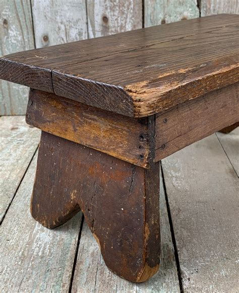 Get the best deals on wooden step stools stools. Vintage Wooden Stool Small Step Stool Rustic Decor | Etsy ...