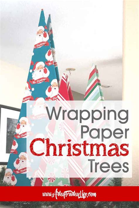 Wrapping Paper Christmas Trees Diy Christmas Decor Ideas · Artsy