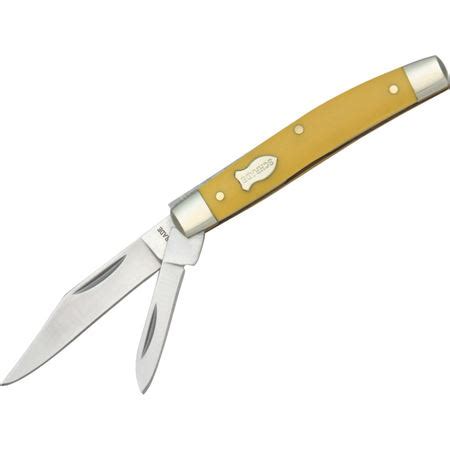 Accenting the sawcut composition handles is a nickel silver shield and nickel silver bolsters. Schrade 33OTYCP Old Timer Middleman Jack - Knife Country, USA