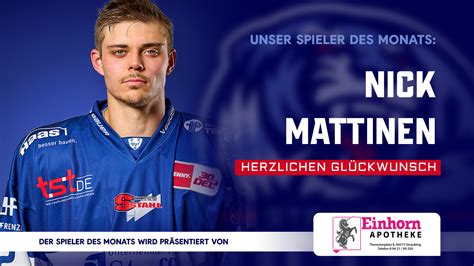 Nick Mattinen Ist Spieler Des Monats Oktober Straubing Tigers