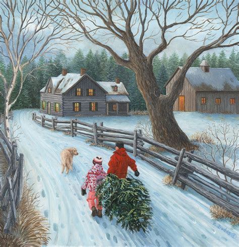 Magical Christmas Farm Painting