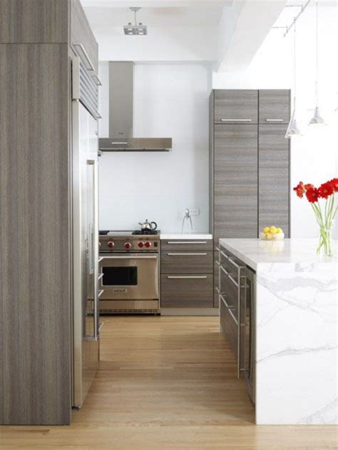 Do you think white slab door kitchen cabinets appears nice? horizontal gray slab cabinets | Contemporary kitchen ...
