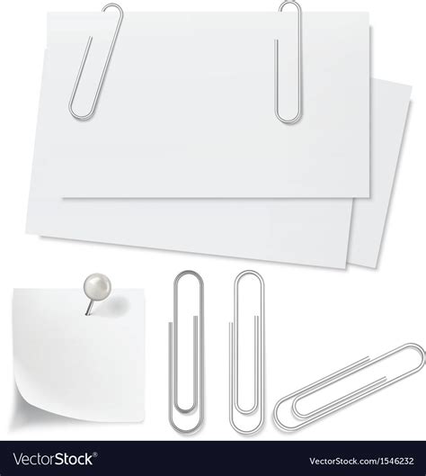 Blanks White Paper Pin And Clip Royalty Free Vector Image