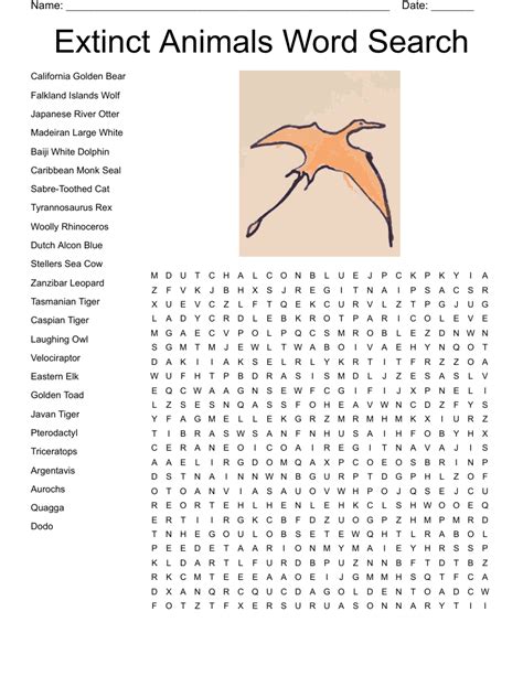Endangered Animals Word Search Endangered Animals Word Search