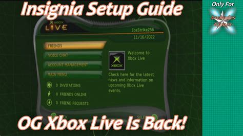 Og Xbox Live Is Back Insignia Setup Guide Youtube