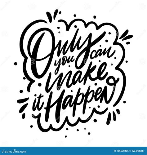 Only You Can Make It Happen Poster Cartoon Vector
