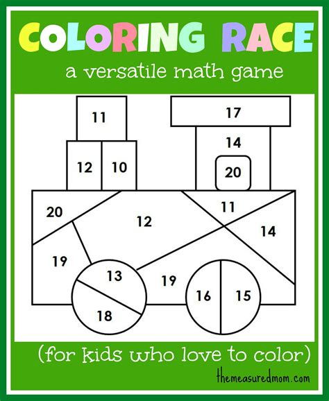 Math Game For Kids Coloring Race Combines Math And Coloring The