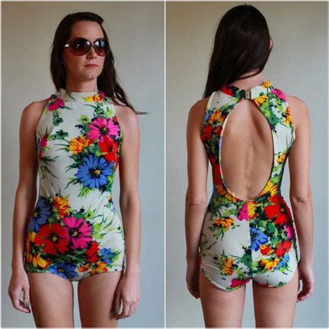 Vintage S One Piece Bathing Suit Swim By Babybirdvintage Quirky