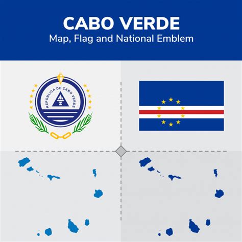 It is one of the three sandy eastern islands of the cape verde archipelago in the central atlantic ocean, 350 mi (560 km) off the west coast of africa. Cabo verde map, flag and national emblem | Premium Vector