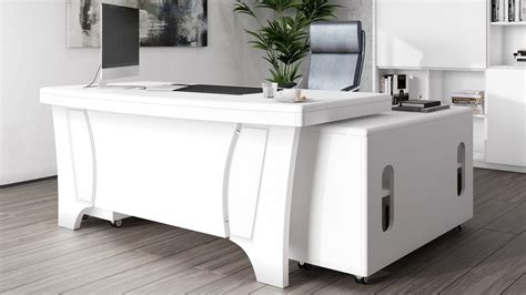 Contemporary White Home Office Desk Img Baback
