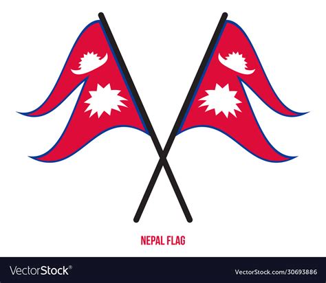 Nepal Flag Waving On White Background Royalty Free Vector