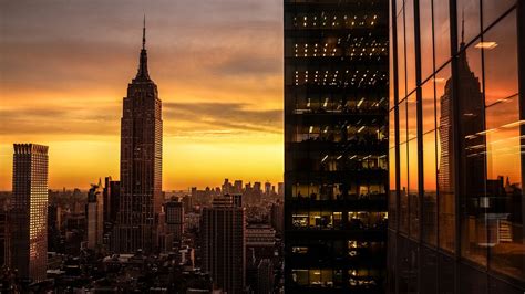 New York City Buildings During Sunset Hd New York Wallpapers Hd