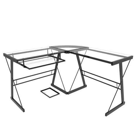 This can be a particularly tricky area to lose fat and tone up. Madison L-Shaped Computer Desk in Black and Clear Glass