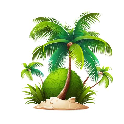 Planta Cocotero Dibujos Animados Verde Png Rbol De Coco Dibujos 14175