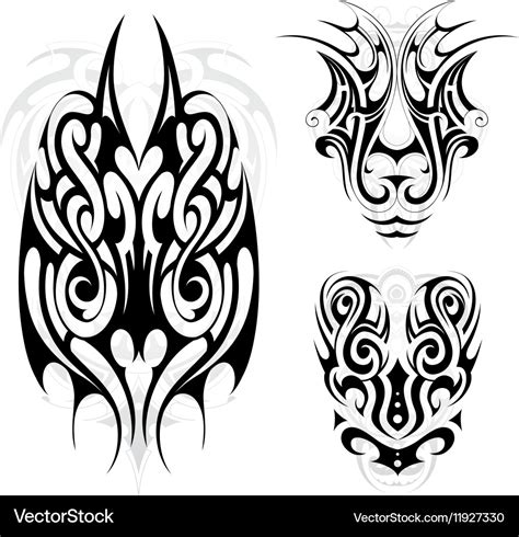 Maori Tribal Tattoo Set Royalty Free Vector Image