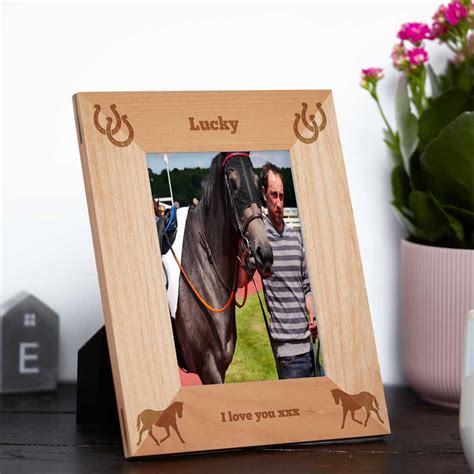 Horse Personalised Photo Frame Made From Solid Maple Wood