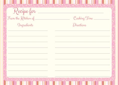 Recipe Card For Bridal Shower With Images Bridal Shower Recipes