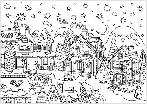 Animal farm coloring page to color, print and download for free along with bunch of favorite farm simply do online coloring for farm at the village coloring page directly from your gadget. Cute Christmas village - Christmas Coloring Pages for ...