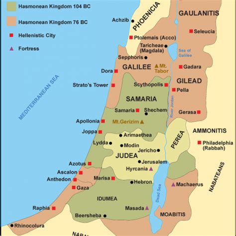 Israel In The Time Of Jesus Color Map Dpi Year License Bible