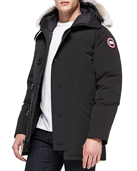 Canada Goose Chateau Arctic Tech Parka With Fur Hood Black Stylish Men Casual Parka Mens Coats