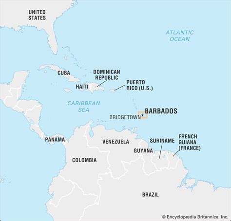 Barbados In North America Map Gisele Ermentrude