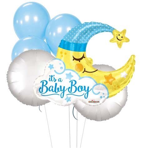 Baby boy flowers same day delivery. New Baby Boy Moon Balloon Bouquet | Same Day Delivery ...