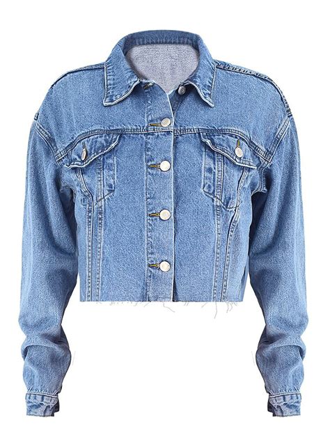 Feinuhan Women Jean Jacket Button Down Distressed Oversized Denim