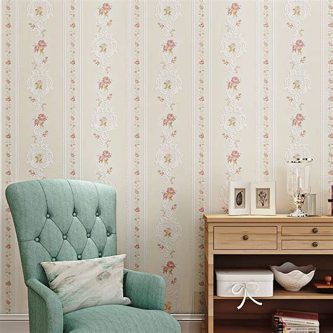 Modern Fashion Flowers Pastoral Non Woven Relief 3d Wallpaper Bedroom