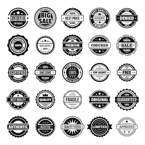 Premium Vector Vintage Badges And Labels Stamp Icons Set